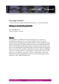 Knowledge Unlatched Proof-Of-Concept Pilot