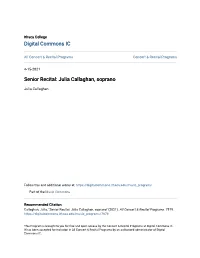 Senior Recital: Julia Callaghan, Soprano