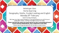 Antelope Class Home Learning 8.02.21