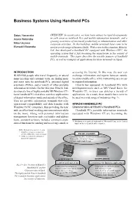 Business Systems Using Handheld Pcs 8 Business Systems Using Handheld Pcs