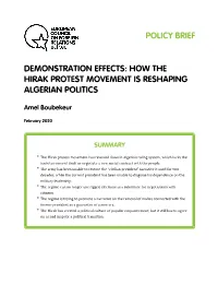How the Hirak Protest Movement Is Reshaping Algerian Politics