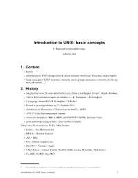 Introduction to UNIX: Basic Concepts