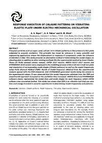 Response Variation of Chladni Patterns on Vibrating Elastic Plate Under Electro-Mechanical Oscillation