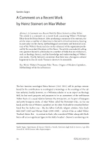 A Comment on a Recent Work by Heinz Steinert on Max Weber