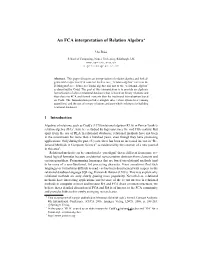 An FCA Interpretation of Relation Algebra*