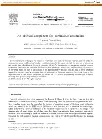 An Interval Component for Continuous Constraints Laurent Granvilliers