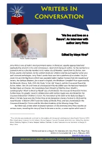 An Interview with Author Jerry Pinto Edited by Maya Vinai1