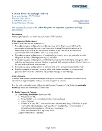 Enbrel) Reference Number: CP.PHAR.250 Effective Date: 08.16 Last Review Date: 02.21 Coding Implications Line of Business: Medicaid Revision Log