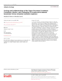 Geology and Sedimentology of the Upper Devonian Escuminac