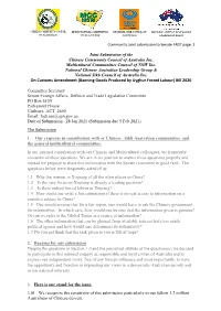 Joint Submission of the Chinese Community Council of Australia Inc