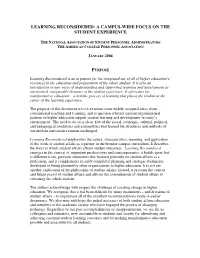 Learning Reconsidered: a Campus-Wide Focus on the Student Experience