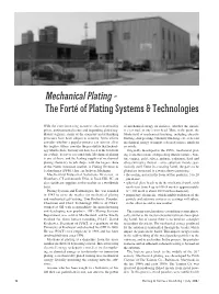 Mechanical Plating - the Forté of Plating Systems & Technologies