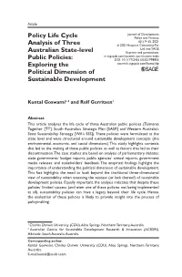 Policy Life Cycle Analysis of Three Australian State-Level Public