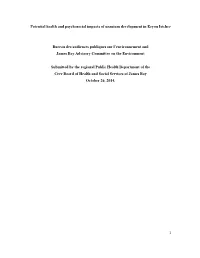 Potential Health and Psychosocial Impacts of Uranium Development in Eeyou Istchee