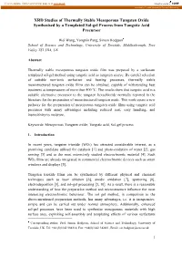 Studies of Thermal Stability of Mesoporous And