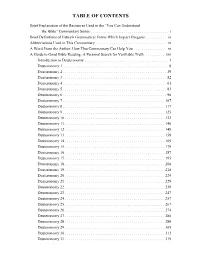 Table of Contents