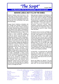 “The Script” Script” August 2005 the Official Newsletter of the New Zealand Shareholders’ Association Incorporated