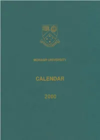 2000 Monash University Calendar Part 1