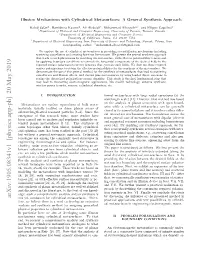 Arxiv:1905.08341V1 [Physics.App-Ph] 20 May 2019 by Discussing the Inﬂuence of the Presented Method in Not Yet Conducted for Cylindrical Metasurfaces