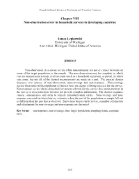 Chapter VIII Non-Observation Error in Household Surveys in Developing Countries