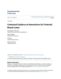 Contextual Guidance at Intersections for Protected Bicycle Lanes