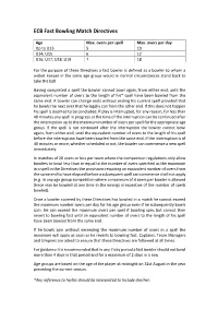 ECB Fast Bowling Match Directives