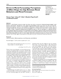 Errors in Moral Forecasting: Perceptions 2015, Vol