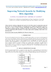 Improving Network Security by Modifying RSA Algorithm