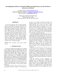 Investigating the Effects of Growth Medium and Light Sources on the Growth of Botryococcus Braunii