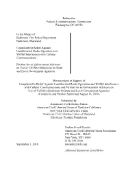 Petition for an Enforcement Advisory on Use of Cell Site Simulators by State and Local Government Agencies