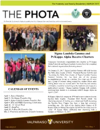 Sigma Lambda Gamma and Pi Kappa Alpha Receive Charters
