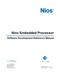Software Development Reference Manual Nios Embedded Processor