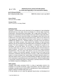 Statistical Process Control and CAQ Systems As a Tools Assuring Quality