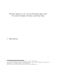Timelike Surfaces in the Lorentz-Minkowski Space with Prescribed Gaussian Curvature and Gauss Map