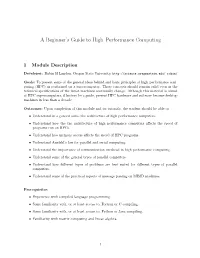 A Beginner's Guide to High–Performance Computing