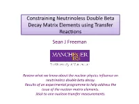 Constraining Nuclear Matrix Elements in Double Beta Decay