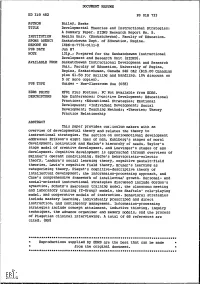 Developmental Theories and Instructional Strategies: a Summary Paper