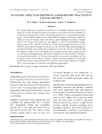 Economic Aspects of Different Agroforestry Practices in Tangail District M