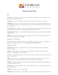 Glossary of Glass Terms