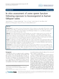 In Vitro Assessment of Some Sperm Function Following Exposure To