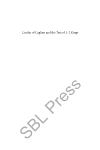 Lucifer of Cagliari and the Text of 1–2 Kings