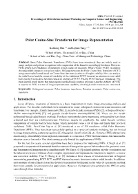 Polar Cosine-Sine Transform for Image Representation