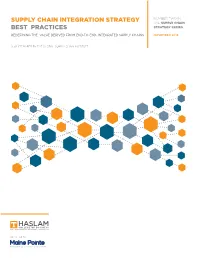 Supply Chain Integration Strategy Best Practices