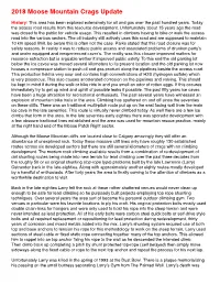 2018 Moose Mountain Crags Update