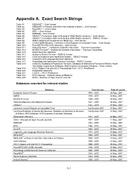 Appendix A. Exact Search Strings
