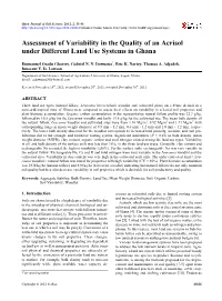 Assessment of Variability in the Quality of an Acrisol Under Different Land Use Systems in Ghana