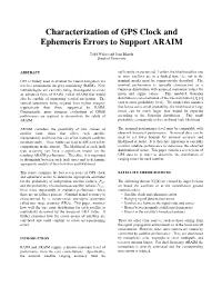 Characterization of GPS Clock and Ephemeris Errors to Support ARAIM