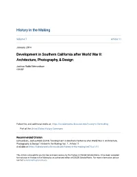 Development in Southern California After World War II: Architecture, Photography, & Design