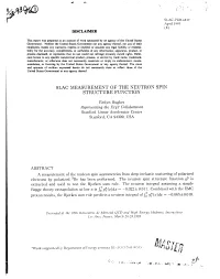 (E) Slac Measurement of the Neutron Spin Structure