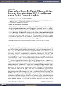 Frequency Generation Using BIBO Crystal Pumped with an Optical Parametric Amplifier